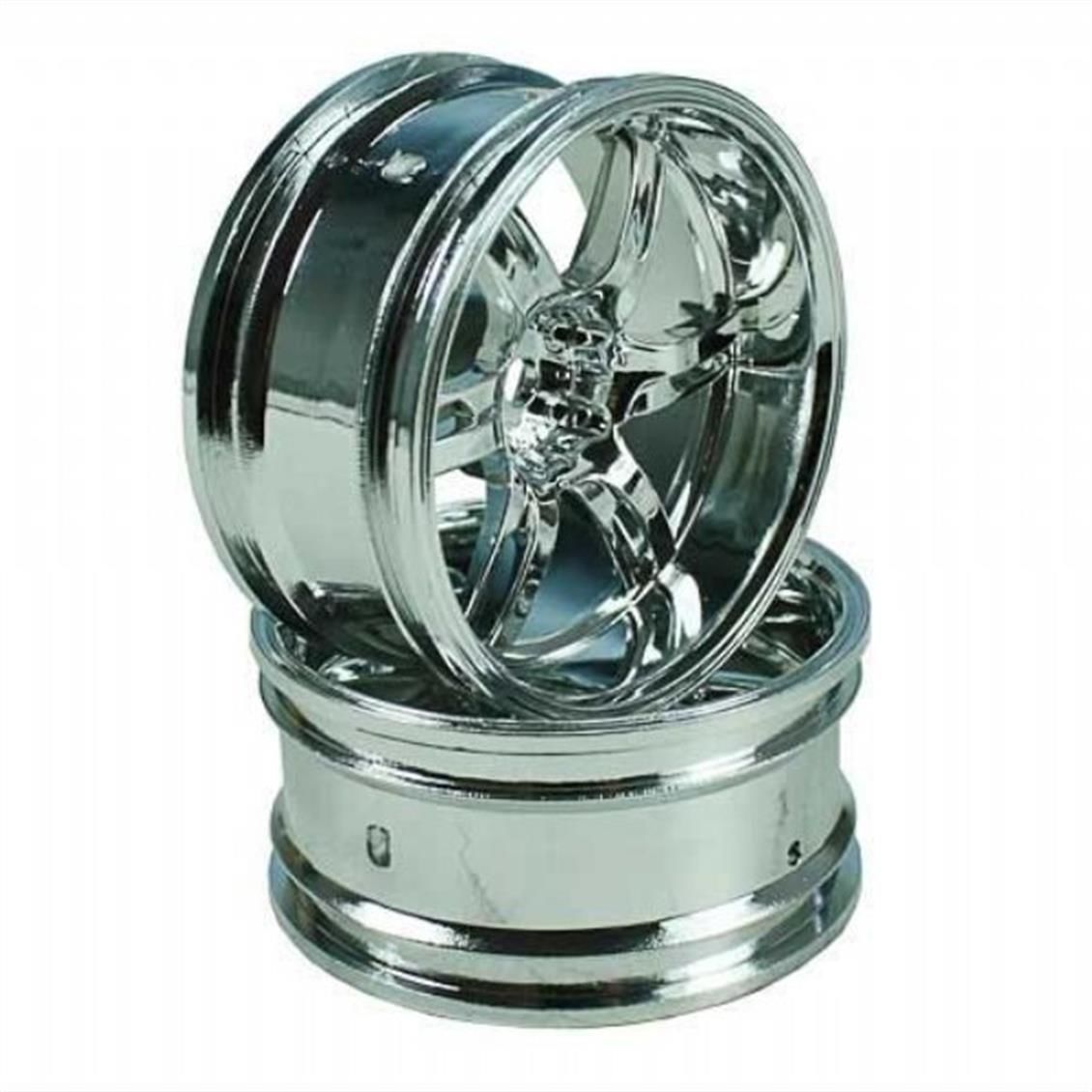 Silver Spoke Wheels 1/10 Car 9mm Offset ( 2 pcs)