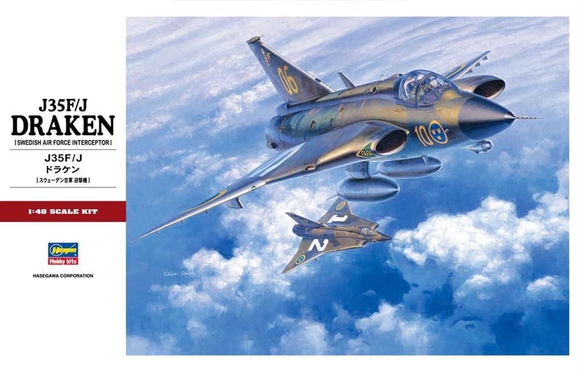 Hasegawa PT41 07241 1/48 Ölçek J35F/J Draken Savaş Uçağı Plastik Model Kiti