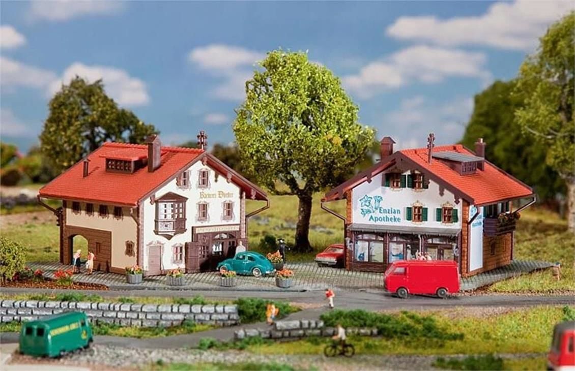 Faller 232245 1/160 Eczane ve Bakkal Demonte Plastik Maketi