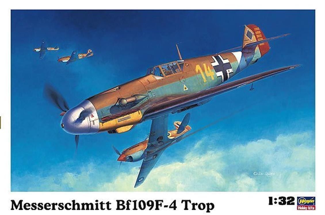 Hasegawa ST31 08881 1/32 Ölçek Messerschmitt Bf109F-4 Trop Savaş Uçağı Plastik Model Kiti