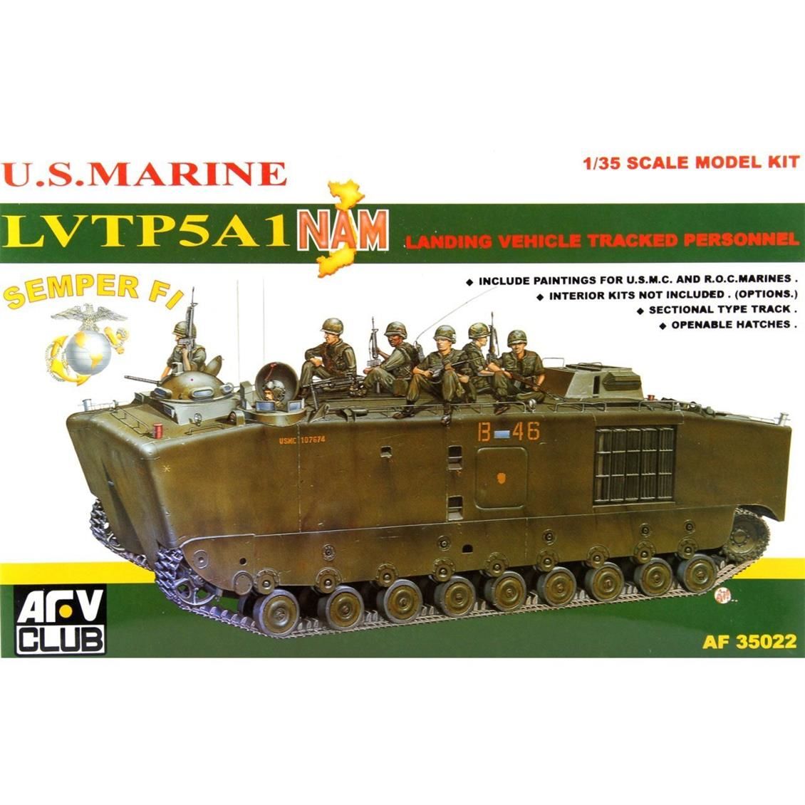 AFV Club AF35022 1/35 LVTP5 Amfibik Paletli Personel Taşıyıcı Demonte Plastik Maketi