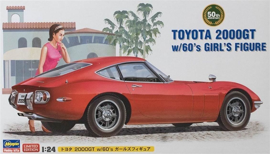 Hasegawa SP366 52166 1/24 Ölçek Toyota 2000GT, Manken Figürlü Otomobil Plastik Model Kiti