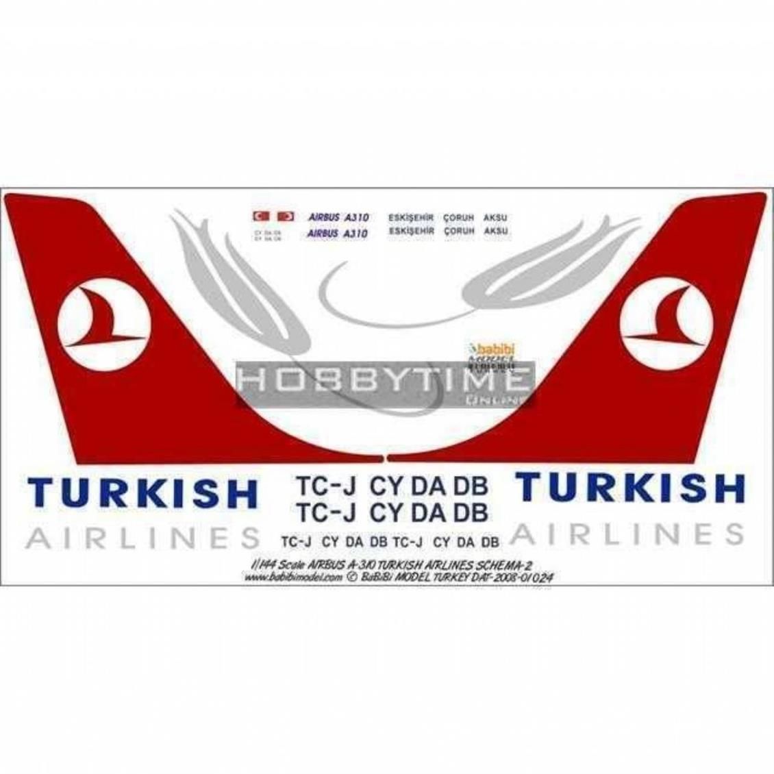 Babibi DAT01024 1/144 Thy, Airbus A310, Dekal Çıkartma