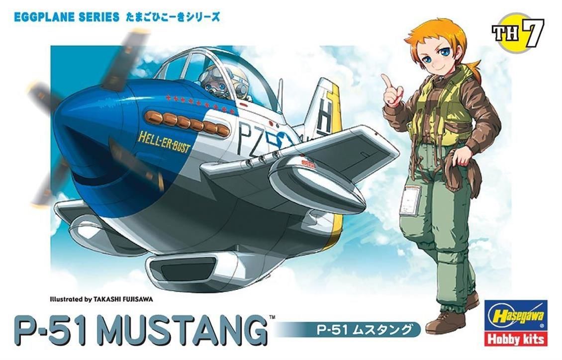 Hasegawa TH7 60117 P-51 Mustang Savaş Uçağı (Eggplane Serisi) Plastik Model Kiti