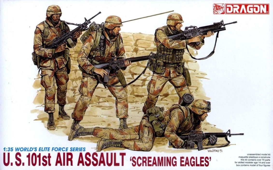 Dragon 3011 1/35 Ölçek ABD 101. Hava İndirme Tümeni (Screaming Eagles) Asker Figürleri Plastik Model Kiti