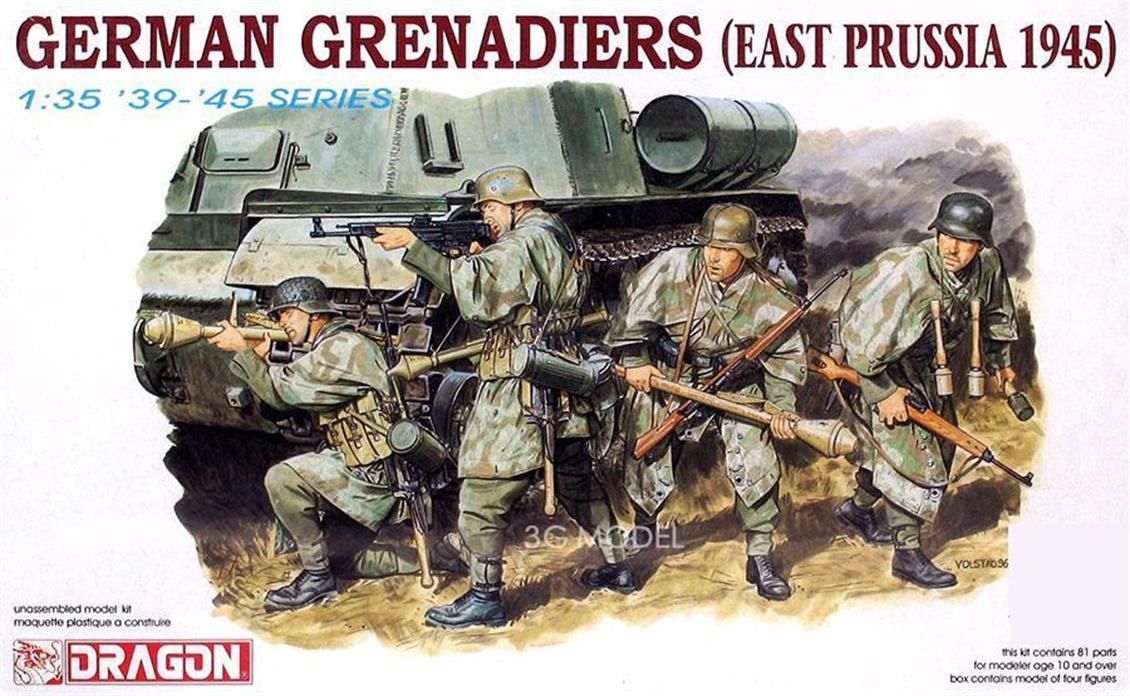 Dragon 6057 1/35 Ölçek Alman Grenadiers (Doğu Prusya 1945) Asker Figürleri Plastik Model Kiti