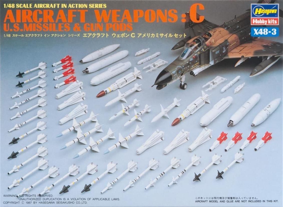 Hasegawa X48-3 36003 1/48 Ölçek Savaş Uçağı Silahları-C Plastik Model Kiti