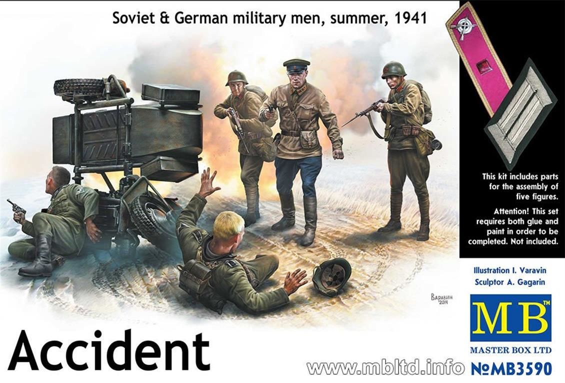 3590 1/35 ACCİDENT. SOVİET & GERMAN MİLİTARY MEN,