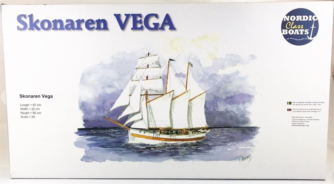 Türk Model 1/35 107 Vega Yelkenli, Demonte Ahşap Maketi
