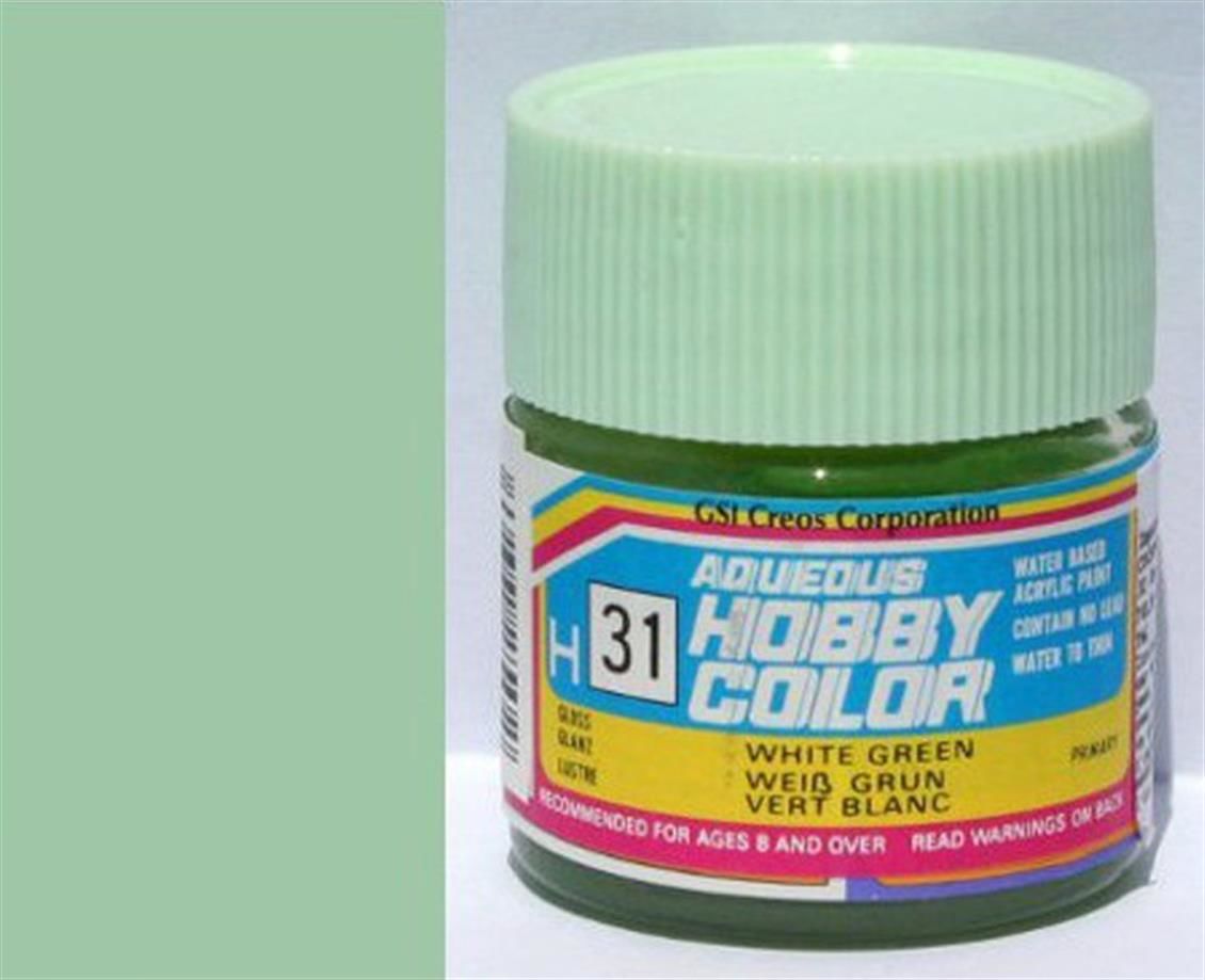 Gunze H031 10 ml. White Green, Aqueous Serisi Maket Boyası