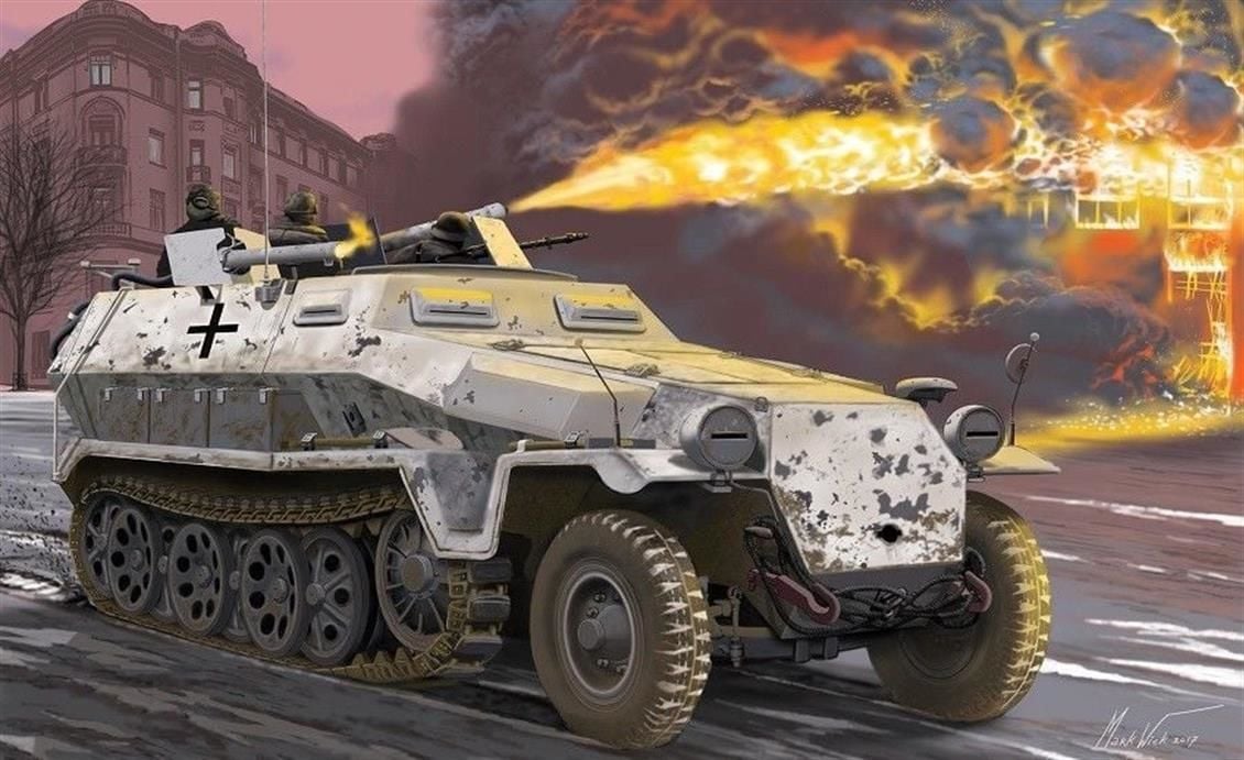Dragon 6864 1/35 Ölçek Sd.Kfz.251/16 Ölçek Ausf.C (with 4mm Flammpanzerwagen) Zırhlı Muharebe Aracı Plastik Model Kiti