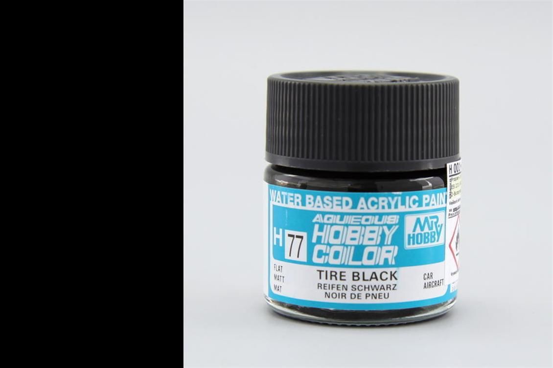 Gunze H077 10 ml. Tire Black, Aqueous Serisi Maket Boyası