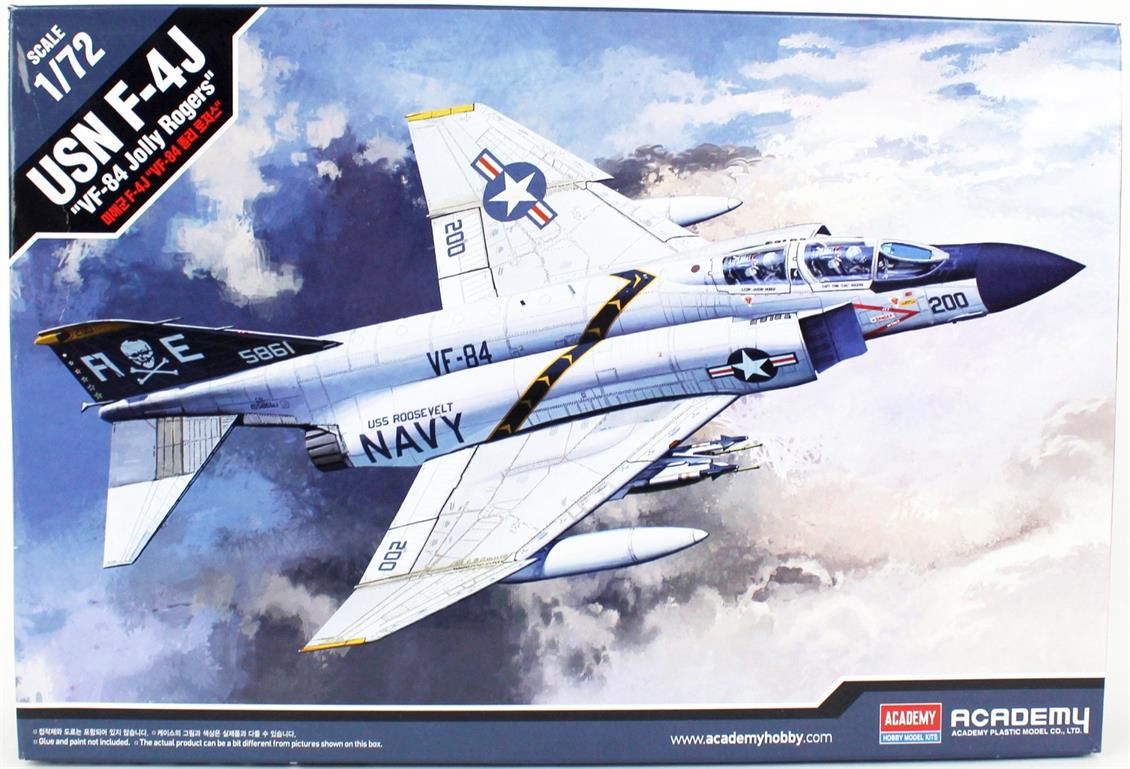 Academy 12529 1/72 USN F-4J (VF-84 Jolly Rogers) Savaş Uçağı Demonte Plastik Maketi