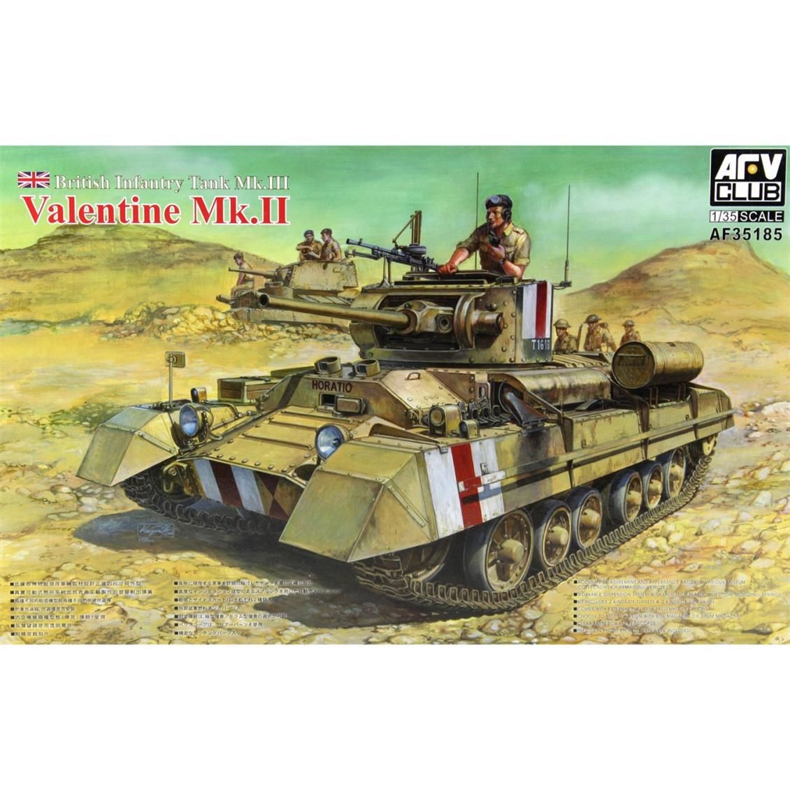 AFV Club AF35185 1/35 British Infantry Tank Mk.III Valentine Mk.II Tank Demonte Plastik Maketi
