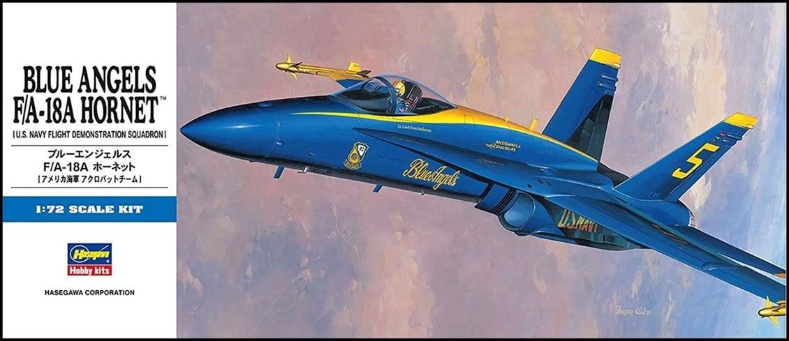 Hasegawa D10 00440 1/72 Ölçek F/A-18A Hornet Blue Angels Savaş Uçağı Plastik Model Kiti