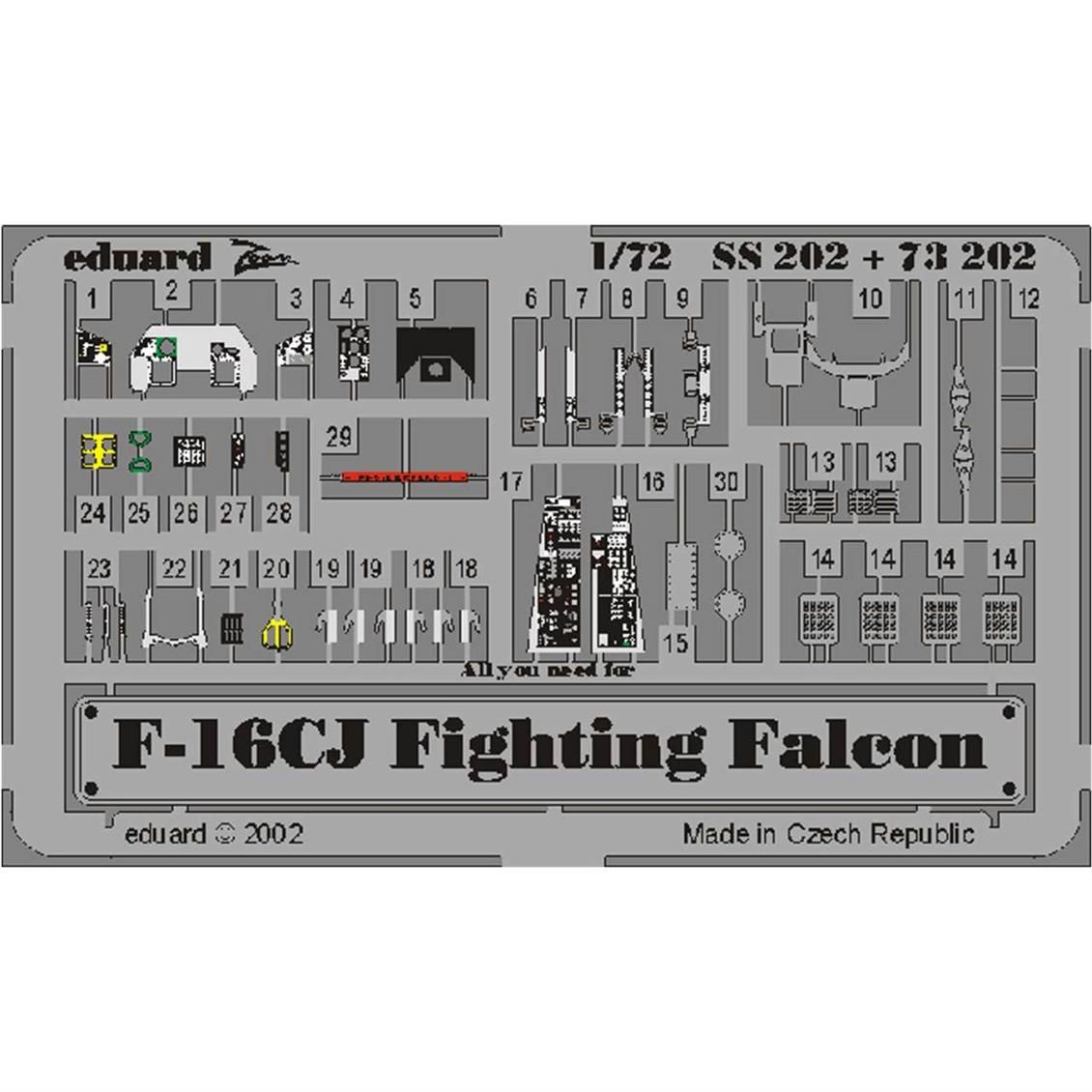 EDUARD SS202 1/72 F-16C FOR HASEGAWA Maket Detay S