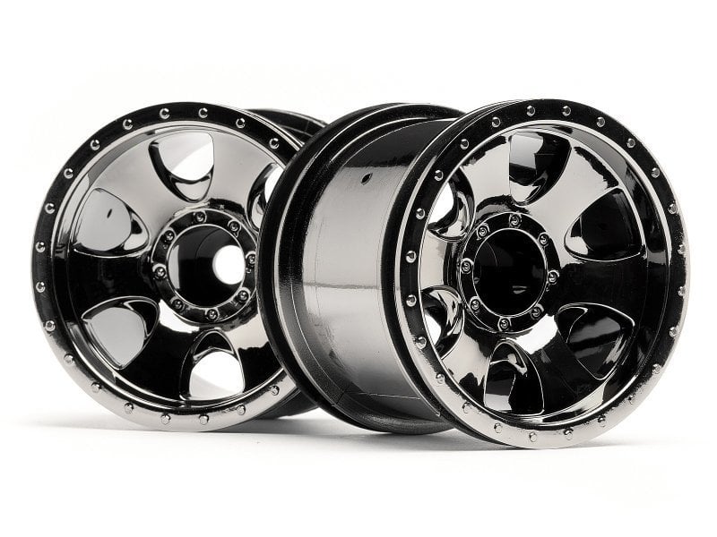 1/10-1/16 2.2'' WARLOCK WHEEL BLACK CHROME (2.2in/2pcs)