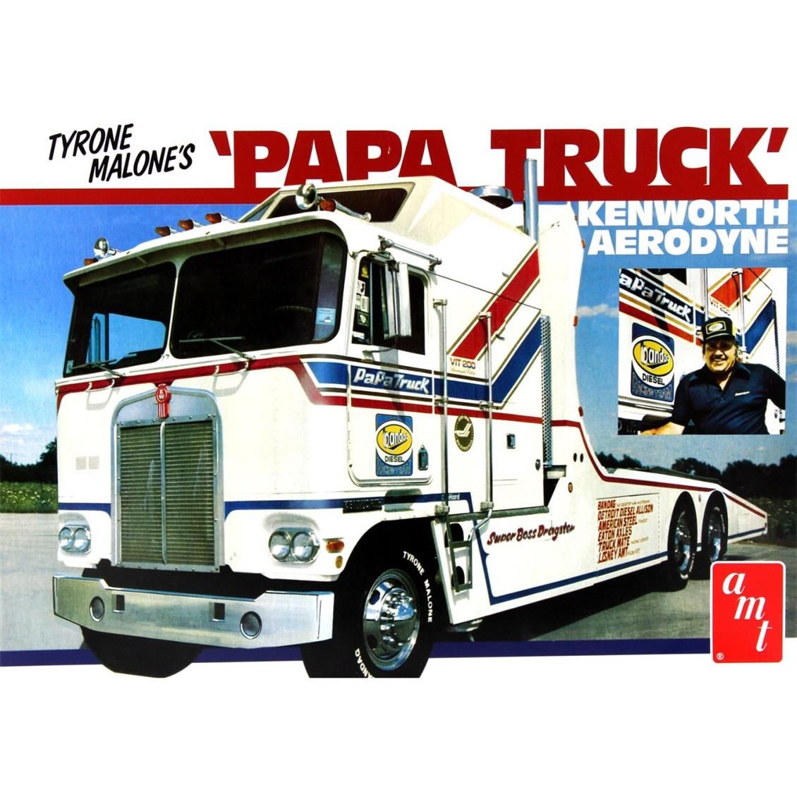 AMT 932 1/25 Tyrone Malone's Papa Truck Kenworth Aerodyne Tır Çekici Demonte Plastik Maketi