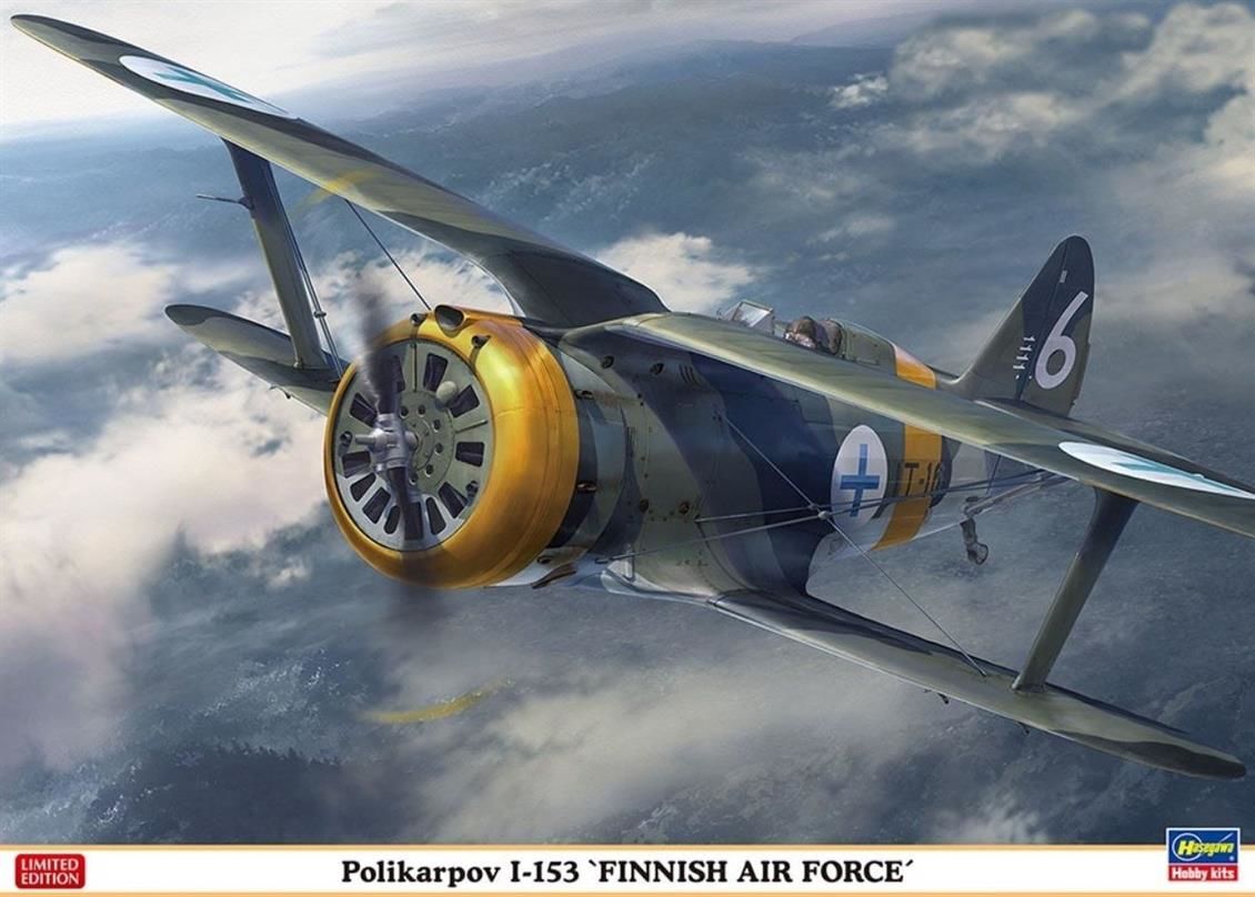 Hasegawa 07461 1/48 Ölçek Polikarpov I-153 (Finlandiya Hava Kuvvetleri) Savaş Uçağı (Limited Edition) Plastik Model Kiti