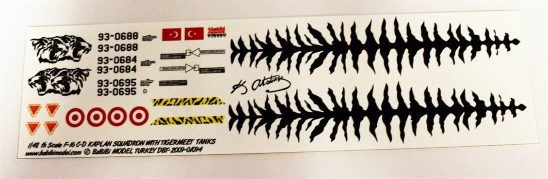 Babibi DBT01094 1/48 F-16 C/D, 192.Kaplan Filo Özel, Dekal Çıkartma