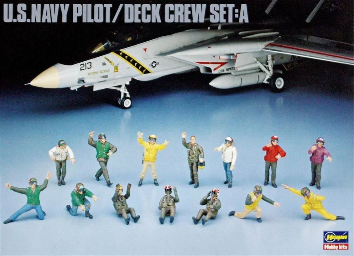 Hasegawa X48-6 36006 1/48 Ölçek ABD Donanma Pilotu / Güverte Ekibi Figür-A Plastik Model Kiti
