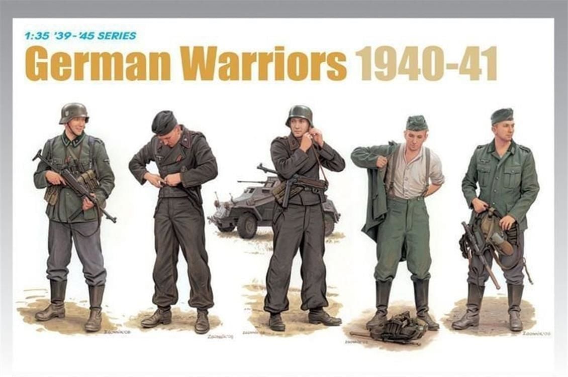 Dragon 6574 1/35 Ölçek Alman Savaşçıları (1940-41) Asker Figürleri Plastik Model Kiti