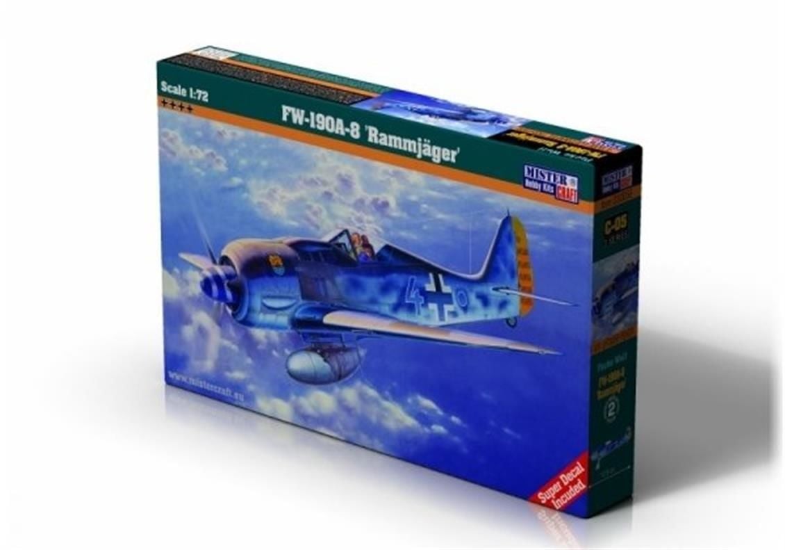 Mistercraft C005 1/72 Fw-190A-8 (Rammjager) Savaş Uçağı Demonte Plastik Maketi