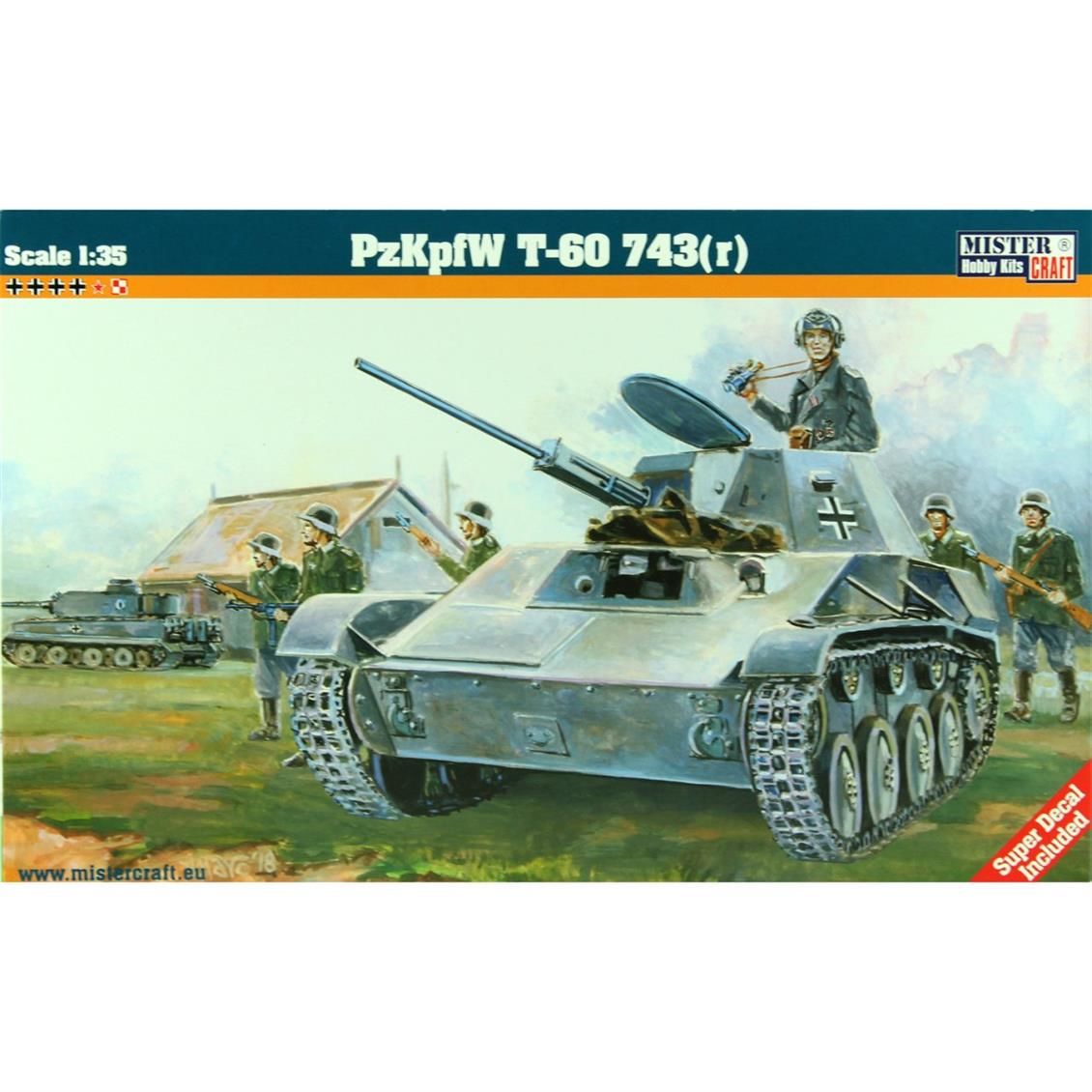 Mistercraft E003 1/35 PzKpfW T-60 743(r) Tankı Demonte Plastik Maketi