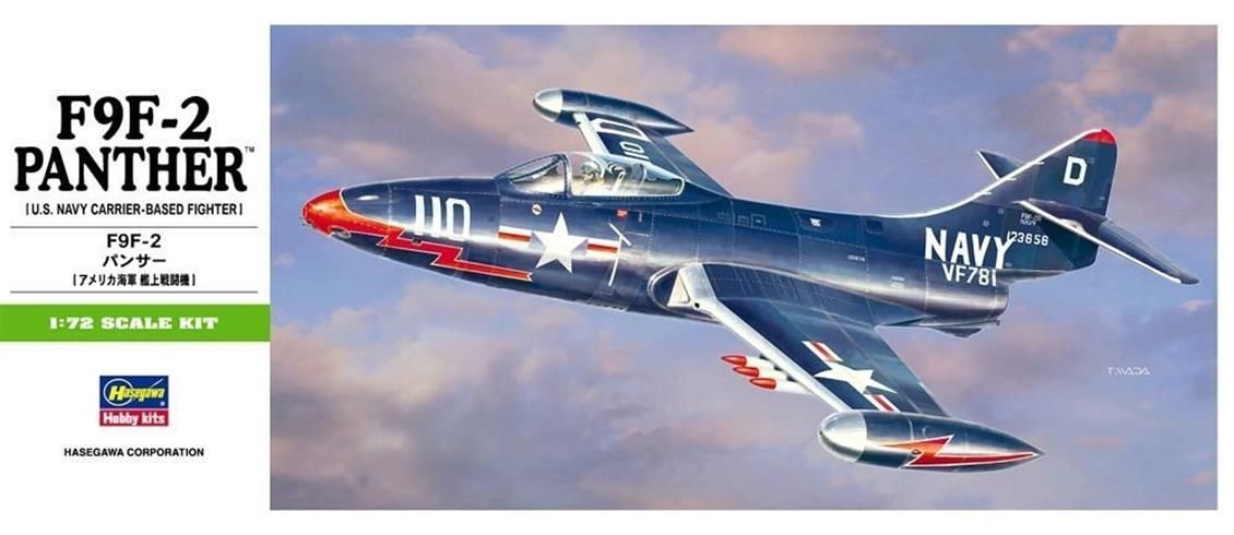 Hasegawa B12 00242 1/72 Ölçek F9F-2 Panther Savaş Uçağı Plastik Model Kiti