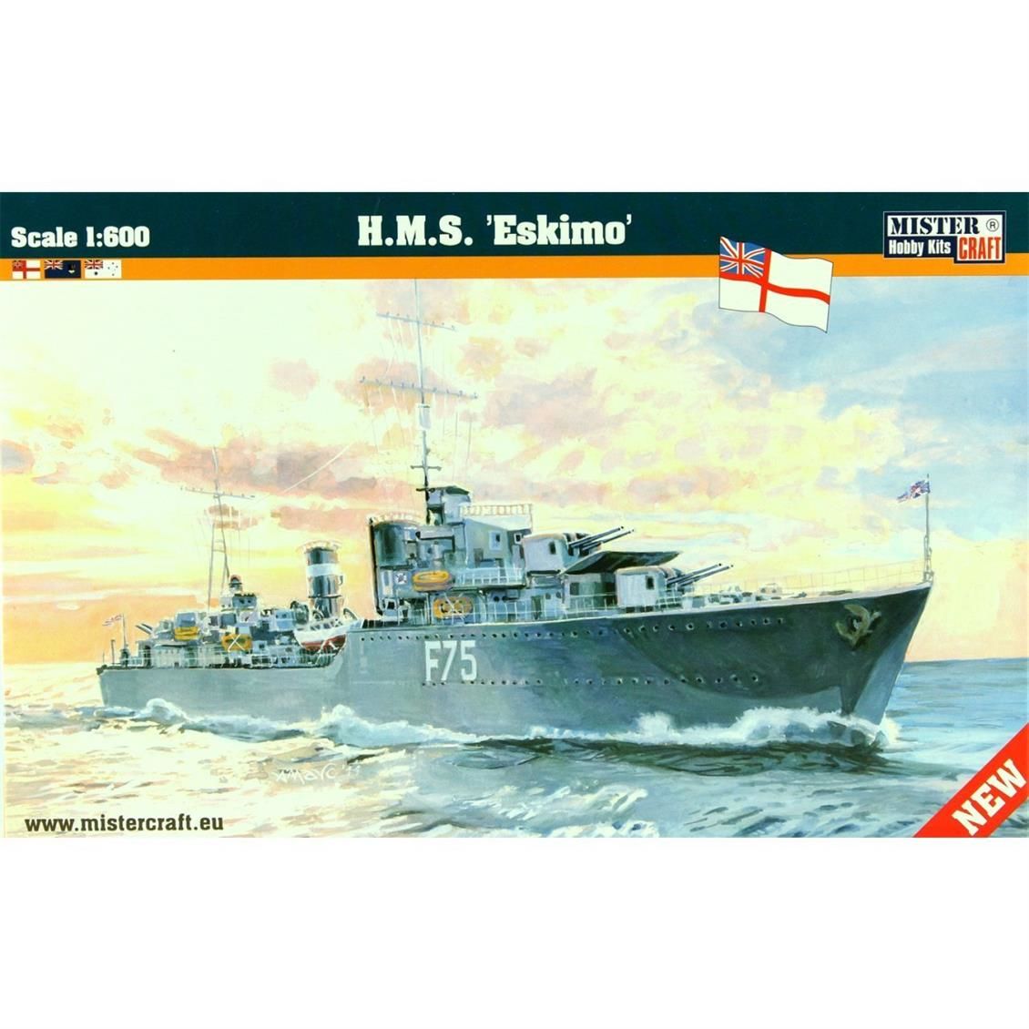 Mistercraft S092 1/600 HMS (Eskimo) Zırhlı Gemi Demonte Plastik Maketi