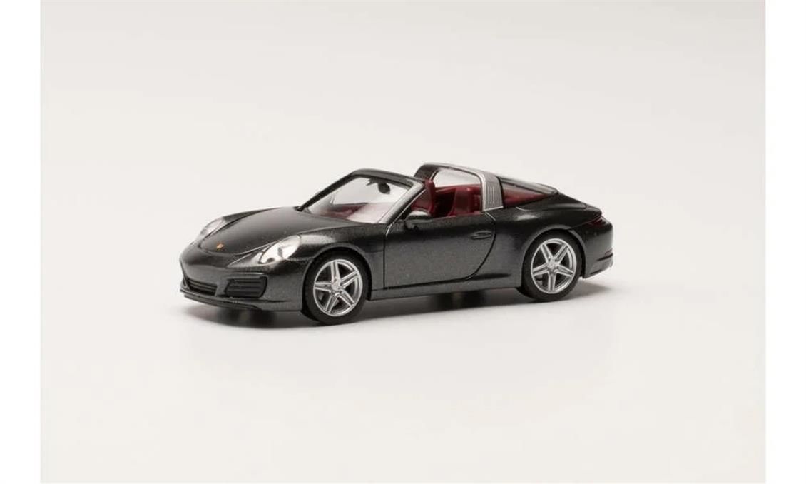 Herpa 038867-002 1/87 Ölçek Porsche 911 Targa 4, Gri, Sergilemeye Hazır Model Araç