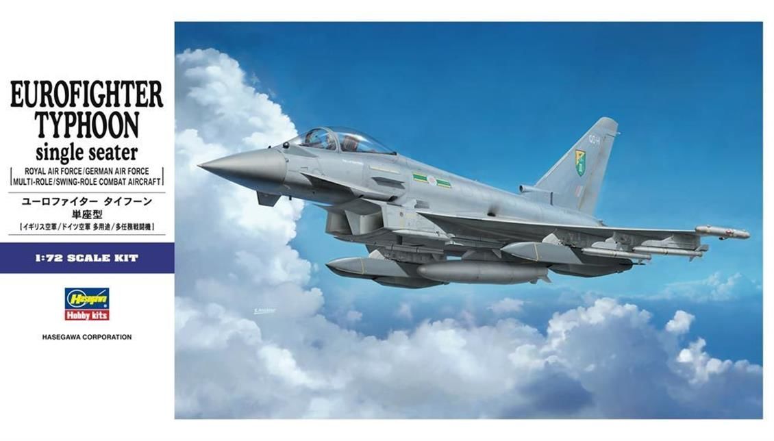 Hasegawa E40 01570 1/72 Ölçek Eurofighter Typhoon (Tek Kişilik) Savaş Uçağı Plastik Model Kiti