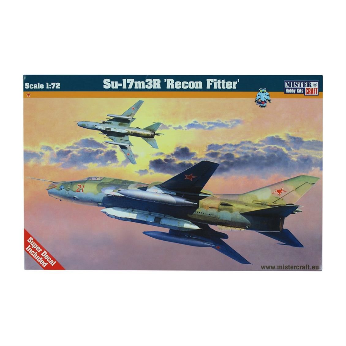Mistercraft D019 1/72 Su-17M3R Recon Fitter Savaş Uçağı Demonte Plastik Maketi