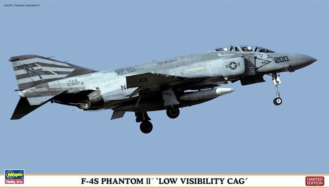 Hasegawa 01956 1/72 Ölçek F-4S Phantom II Low Visivility Cag (Limited Edition) Savaş Uçağı Plastik Model Kiti