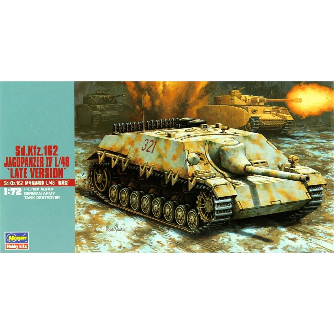 Hasegawa MT51 31151 1/72 Ölçek Jagdpanzer IV Tanksavar (Late) Plastik Model Kiti