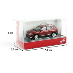 Herpa 038607-005 1/87 Ölçek VW Tiguan, Metalik Kırmızı, Sergilemeye Hazır Model Araç