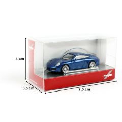 Herpa 038546-002 1/87 Ölçek Porsche911 Carrera2S Coupe, Mavi, Sergilemeye Hazır Model Araç