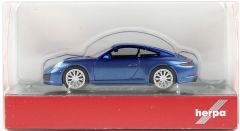 Herpa 038546-002 1/87 Ölçek Porsche911 Carrera2S Coupe, Mavi, Sergilemeye Hazır Model Araç