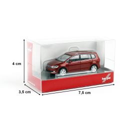 Herpa 038492-004 1/87 Ölçek VW Touran, Kırmızı, Sergilemeye Hazır Model Araç