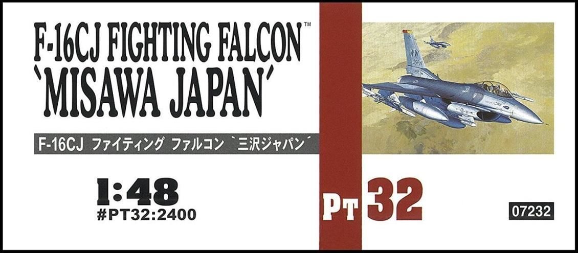 Hasegawa PT32 07232 1/48 Ölçek F-16CJ Fighting Falcon (Misawa Japan) Savaş Uçağı Plastik Model Kiti