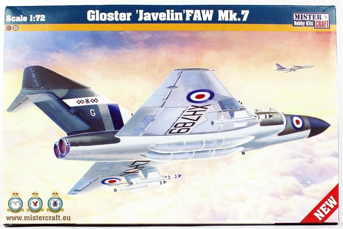 Mistercraft D026 1/72 Gloster Javelin FAW MK.7 Savaş Uçağı Demonte Plastik Maketi