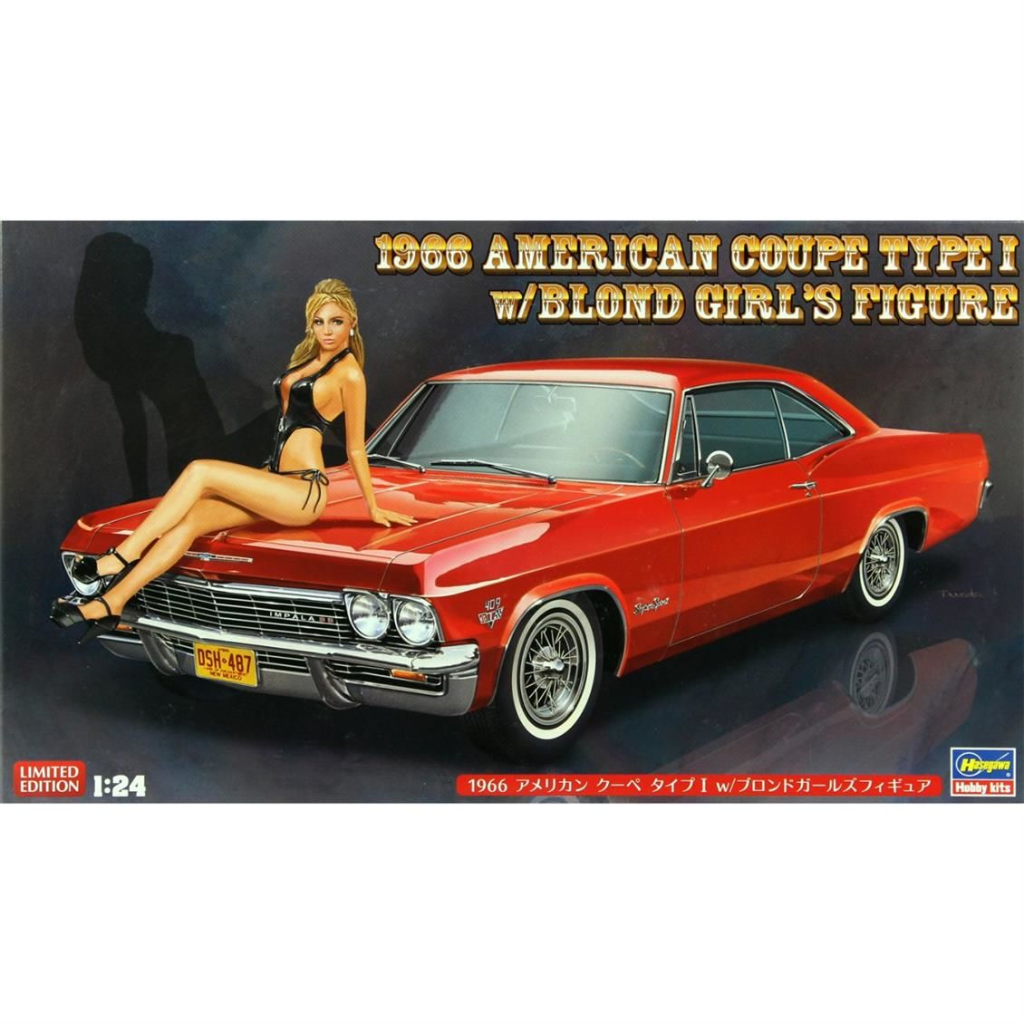 Hasegawa SP402 52202 1/24 Ölçek American Coupe 1966 Otomobil Plastik Model Kiti