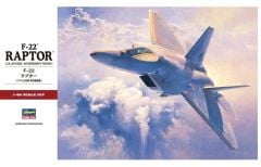 Hasegawa PT45 07245 1/48 Ölçek F-22 Raptor Savaş Uçağı Plastik Model Kiti