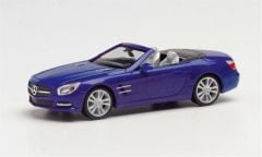 Herpa 034838-002 1/87 Ölçek MB SL-Klasse, Mavi, Sergilemeye Hazır Model Araç