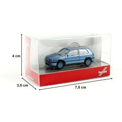 Herpa 034074-002 1/87 Ölçek VW Golf III VR6, Mavi, Sergilemeye Hazır Model Araç