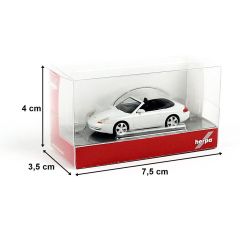 Herpa 032674-002 1/87 Ölçek Porsche 996 C4 Cabrio, Beyaz, Sergilemeye Hazır Model Araç