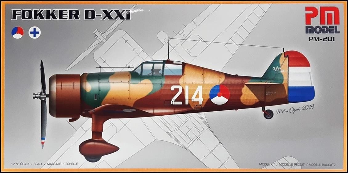 PM Model 201 1/72 Fokker D-XXI Avcı Uçağı Demonte Plastik Maketi