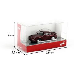 Herpa 031899-002 1/87 Ölçek Porsche 911 Turbo, Arenaro Kırmızısı, Sergilemeye Hazır Model Araç