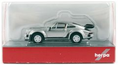 Herpa 030601-003 1/87 Ölçek Porsche 911 Turbo, Metalik Gümüş, Sergilemeye Hazır Model Araç