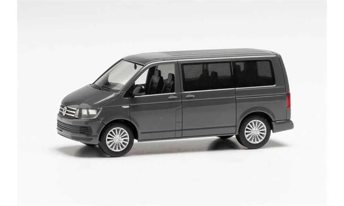 Herpa 028738-003 1/87 Ölçek VW T6 Multivan, Pure Gri, Sergilemeye Hazır Model Araç